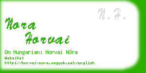 nora horvai business card