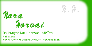 nora horvai business card